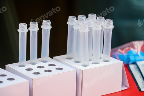 Preview: Coronavirus rapid test. Laboratory equipment for coronavirus diagnosis.