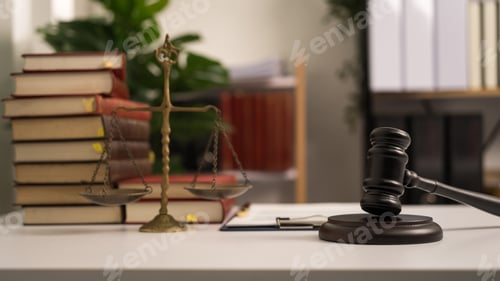 Preview: Lawyer gavel judge hammer on desk, legal, legislation, nobody.