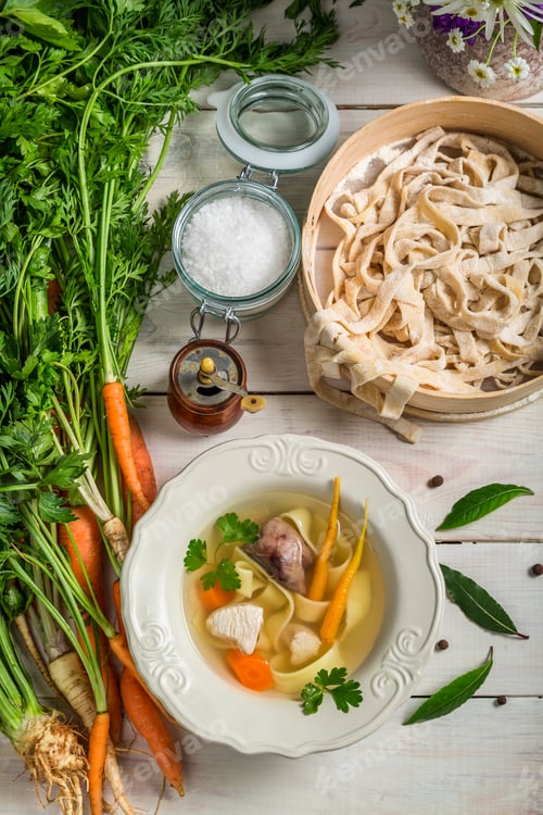 Preview: Chicken soup with noodle and vegetables