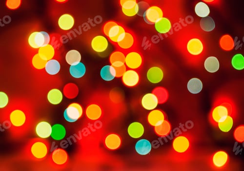 Preview: Multicolored defocused bokeh blurry lights, Christmas lights, festive background