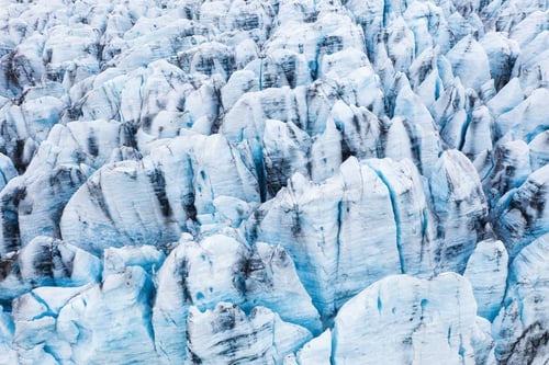 Preview: Iceland. Destruction of the glacier in Iceland due to global warming. Aerial view on the glacier.