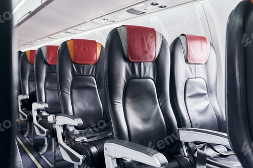 Preview: Interior of modern airplane. Quality material. No people