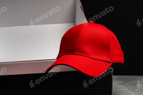 Preview: Baseball cap against black background studio shot