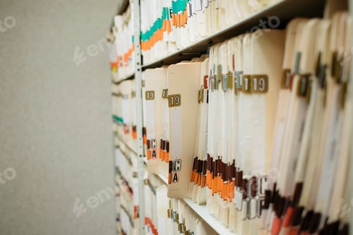 Preview: Charts at a medical office, record, archive