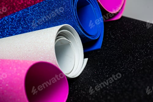 Preview: set of different color fabric samples, closeup