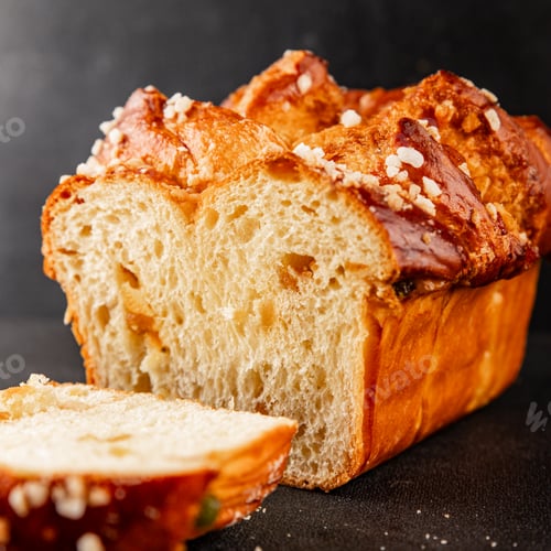 Preview: Brioche sweet baked dessert fluffy baked goods fresh delicious gourmet food background