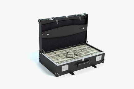 Preview: Full Leather Briefcase with Cash