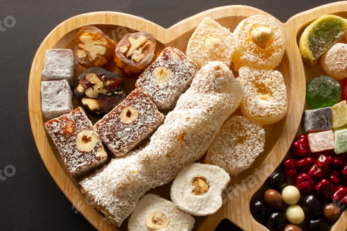 Preview: Traditional Turkish delight with hazelnut, pistachio and plain.