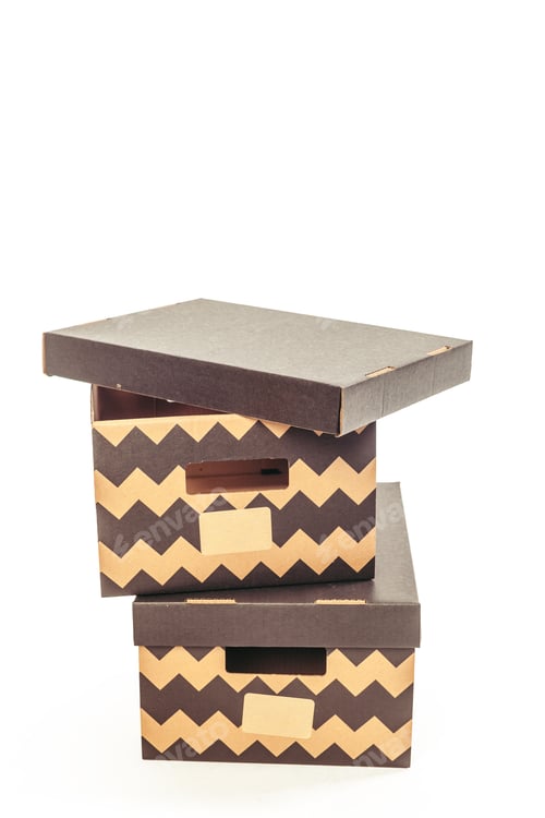 Preview: Cardboard boxes isolated over white background