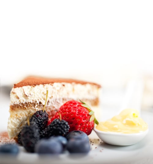 Preview: tiramisu dessert with berries and cream