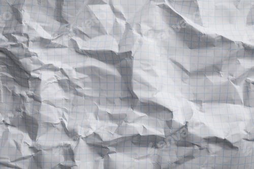 Preview: Crumpled sheet of paper as background, closeup