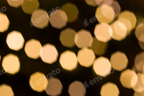 Preview: Overlay golden defocused bokeh light texture. Abstract bokeh background
