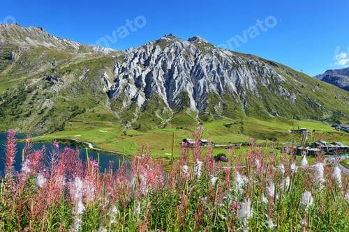 Preview: Mountain with curious rock formation near Tignes Ski resort, France