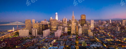 Preview: Aerial View of San Francisco Skyline at Dusk