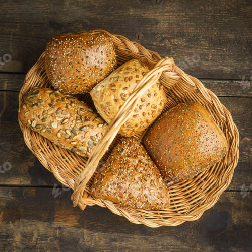 Preview: Baket with different grain rolls