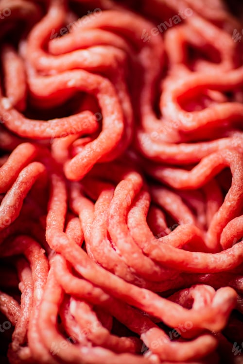Preview: Raw minced fresh meat. Macro background.