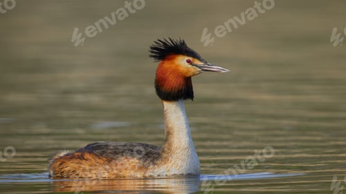 Preview: Great Crested Grebe (Podiceps Cristatus).