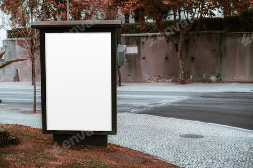 Preview: Empty billboard in fall city setting