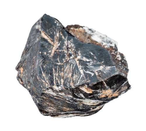 Preview: rough Hematite crystal isolated on white