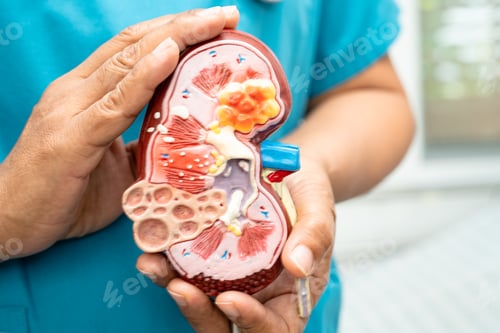 Preview: Kidney disease, Chronic kidney disease ckd, Doctor hold model to study and treat in hospital.