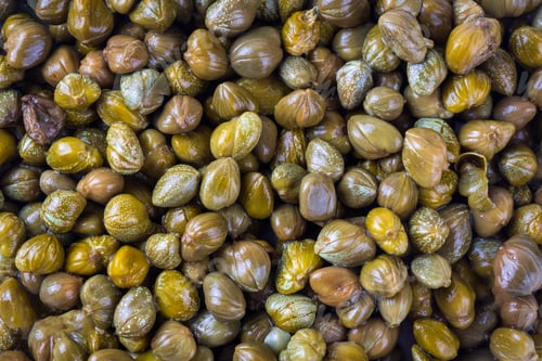 Preview: Marinated caper buds, small salted capparis in bowl, fermented food, pickled capers