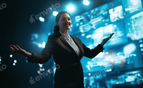 Preview: A woman is speaking on stage