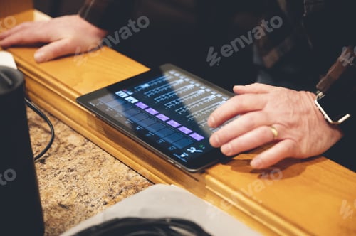 Preview: Male analyzing some statistics on a tablet