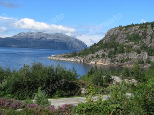 Preview: beautiful view of the landscape and the fjord in Norway