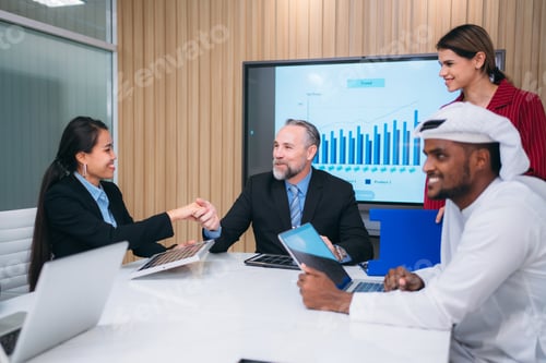 Preview: Happy coworkers had a good time collaborating and working together.