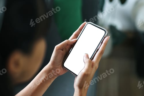 Preview: Smartphone With Blank White Screen For Mockup