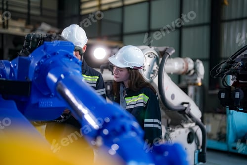 Preview: Engineer testing a robotic production simulator in robotics research facility
