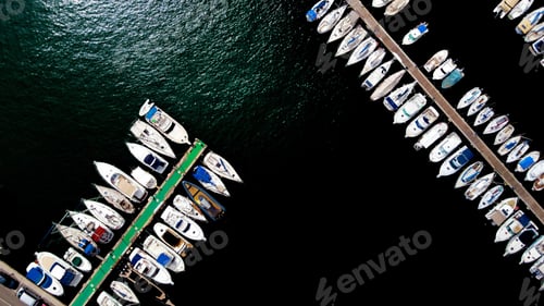 Preview: View of moored boats in the harbor.