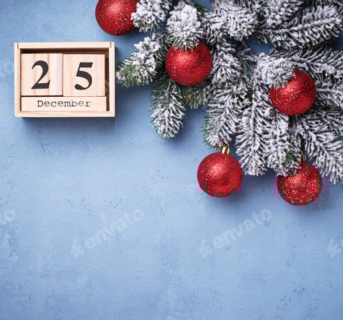 Visualização: Fundo de Natal com calendário de madeira