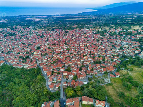 Preview: Greek town of Litochoro with small house