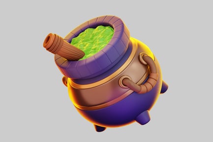 Vista previa: Caldero y maja para pociones mágicas