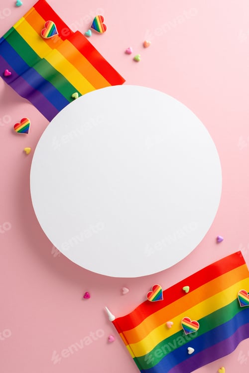 Preview: In honor of LGBTQ+ Pride Month this July. Exquisite top-down vertical photo arrangement