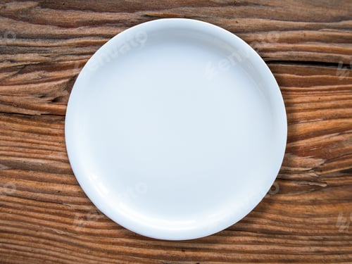 Preview: Empty White Plate On Table