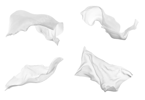Preview: Abstract White Fabric Floating on White Background