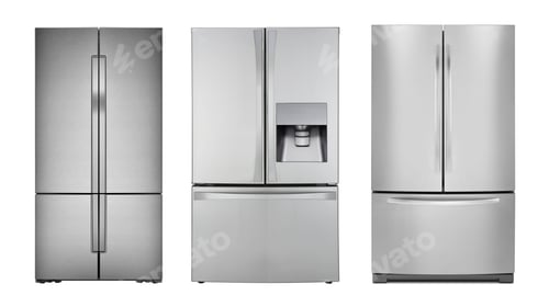 Preview: Refrigirators on white background