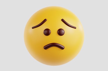 Preview: 3D Worried Face Emoji