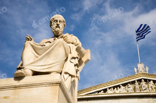 Preview: Marble statue of the ancient Greek Philosopher Plato.