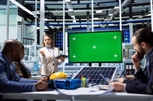 Preview: Investors look at mockup monitor to evaluate factory manufacturing safety issues