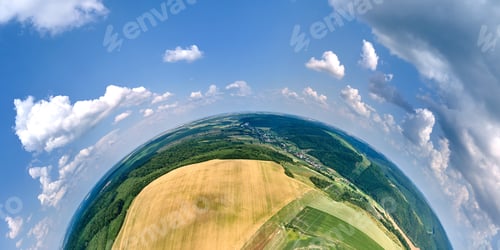 Preview: Aerial view from high altitude of little planet earth