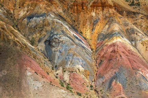 Preview: Colorful Hills in Altai Republic, Named Mars 2. Nature Environment Background.