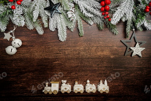 Preview: Christmas background with toy train