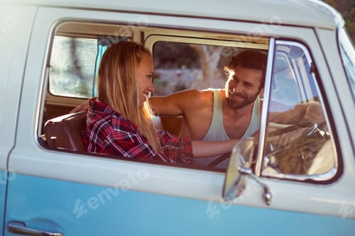 Preview: Couple travelling in campervan