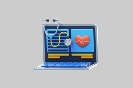Preview: Medical laptop and stethoscope asset
