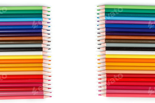 Preview: Multi-colored pencils in a row