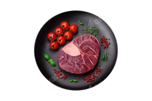 Preview: Fresh beef ossobuco steak with salt, spices and herbs