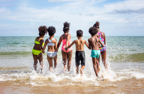 Preview: Kids running at the beach.